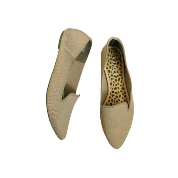 Journee Shoes - Journee Size 11 Taupe Slip On Flat Fabric Loafers Shoes